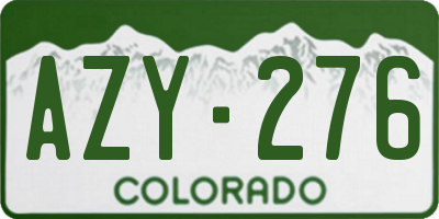 CO license plate AZY276