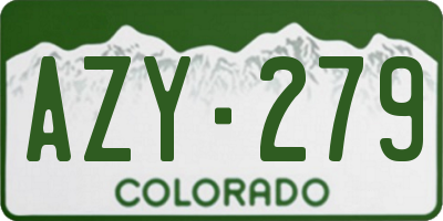 CO license plate AZY279