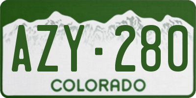 CO license plate AZY280