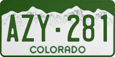 CO license plate AZY281