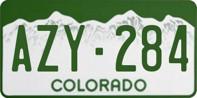 CO license plate AZY284