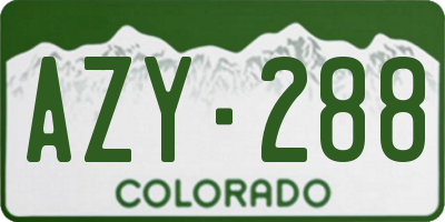 CO license plate AZY288