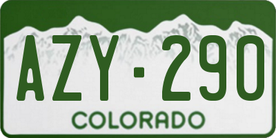 CO license plate AZY290