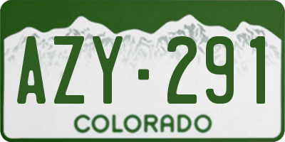 CO license plate AZY291