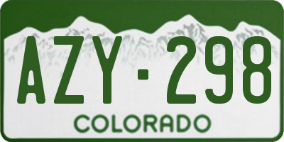 CO license plate AZY298