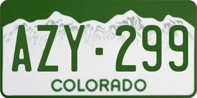 CO license plate AZY299