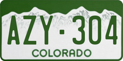 CO license plate AZY304