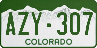 CO license plate AZY307