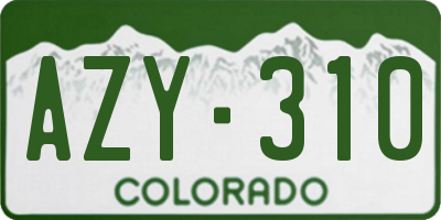 CO license plate AZY310