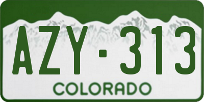 CO license plate AZY313