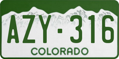 CO license plate AZY316