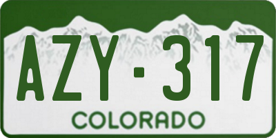 CO license plate AZY317