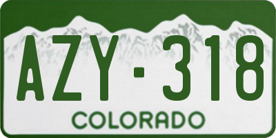 CO license plate AZY318