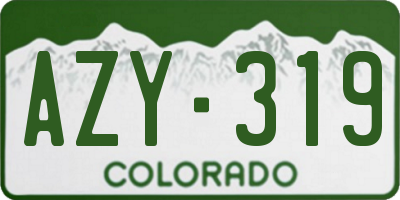 CO license plate AZY319