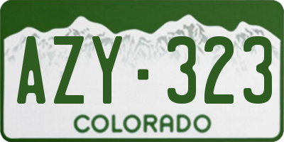 CO license plate AZY323