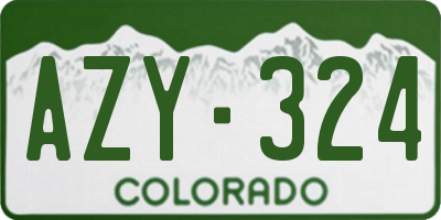 CO license plate AZY324