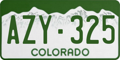 CO license plate AZY325