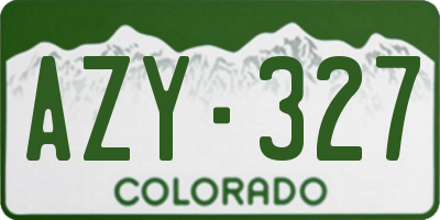 CO license plate AZY327