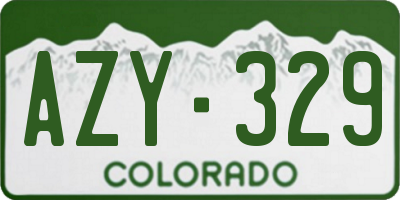 CO license plate AZY329