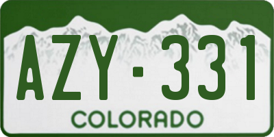 CO license plate AZY331