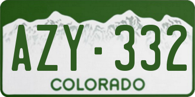 CO license plate AZY332