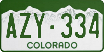 CO license plate AZY334