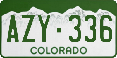 CO license plate AZY336