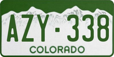 CO license plate AZY338