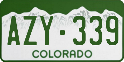 CO license plate AZY339