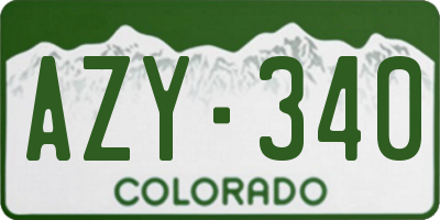 CO license plate AZY340