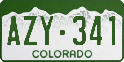 CO license plate AZY341