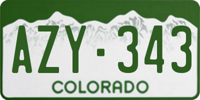 CO license plate AZY343