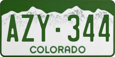 CO license plate AZY344