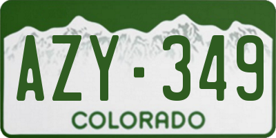 CO license plate AZY349