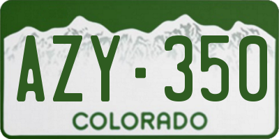 CO license plate AZY350