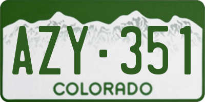 CO license plate AZY351