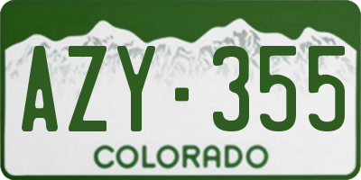 CO license plate AZY355