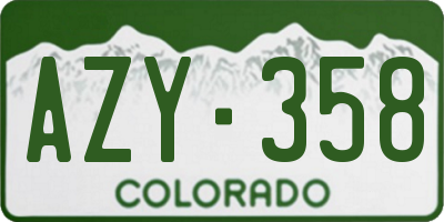 CO license plate AZY358