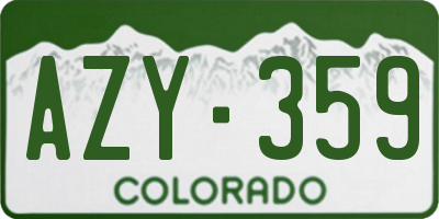 CO license plate AZY359