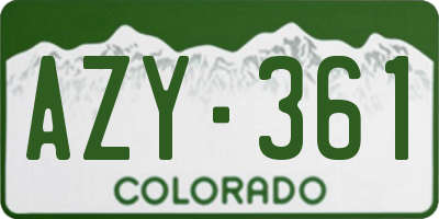 CO license plate AZY361