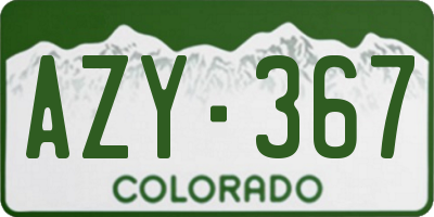 CO license plate AZY367