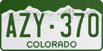 CO license plate AZY370