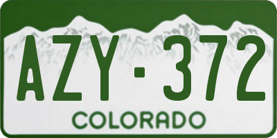 CO license plate AZY372