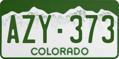 CO license plate AZY373