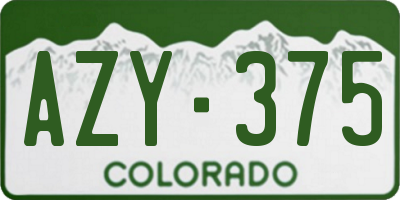 CO license plate AZY375