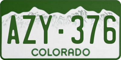 CO license plate AZY376