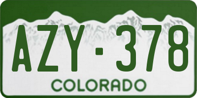 CO license plate AZY378