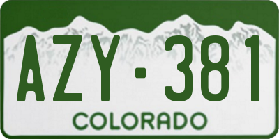 CO license plate AZY381