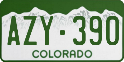 CO license plate AZY390