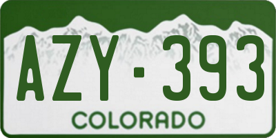 CO license plate AZY393